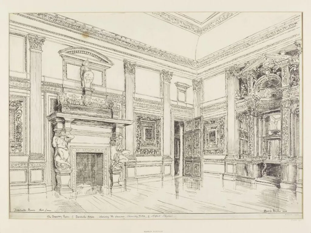 The Drawing Room, Dorchester House, by Hanslip Fletcher, 1929