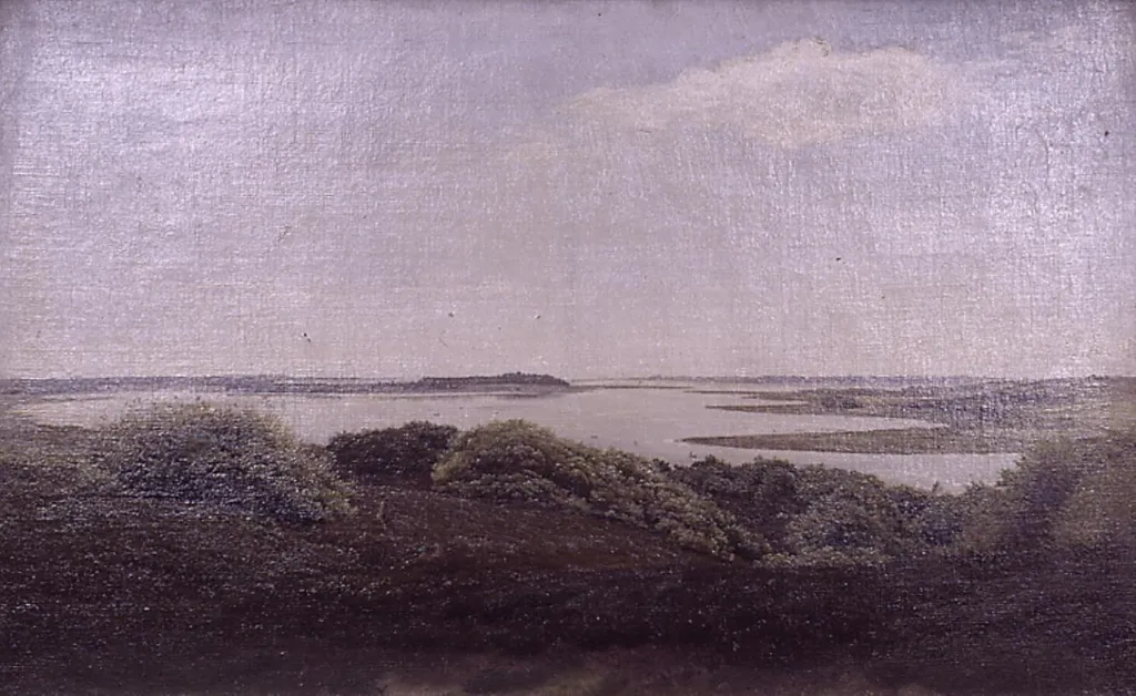 Fra Mariager Fjord, by Harald Foss, oil, 1867
