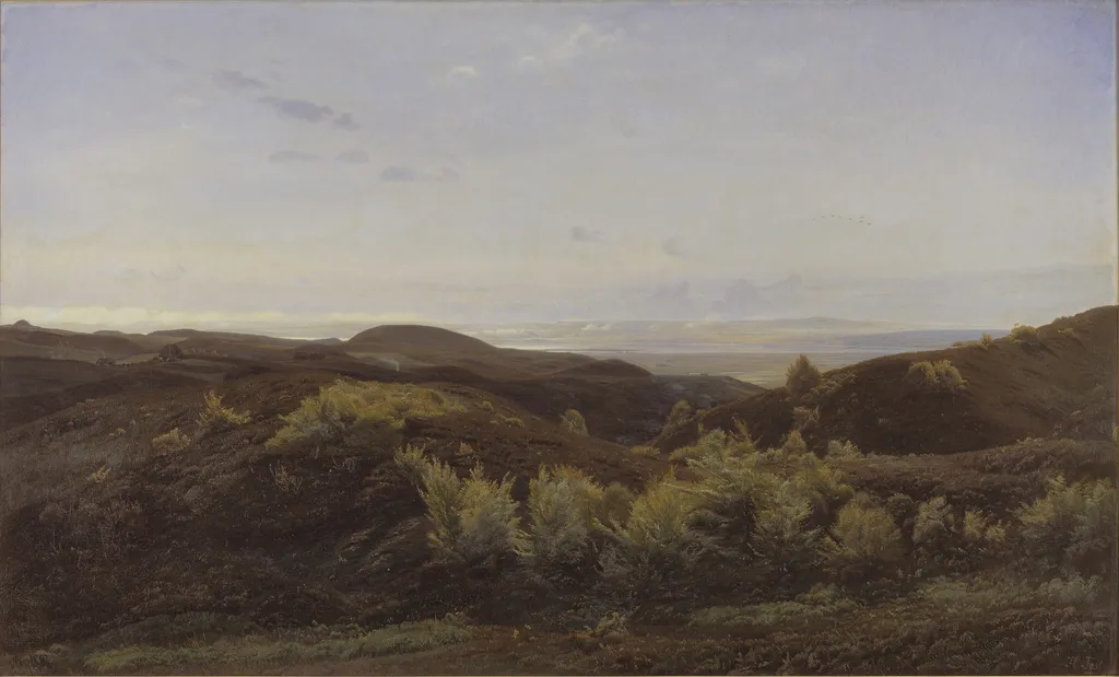 Heather Hills near Rye, Jutland, by Harald Foss, oil, 1894