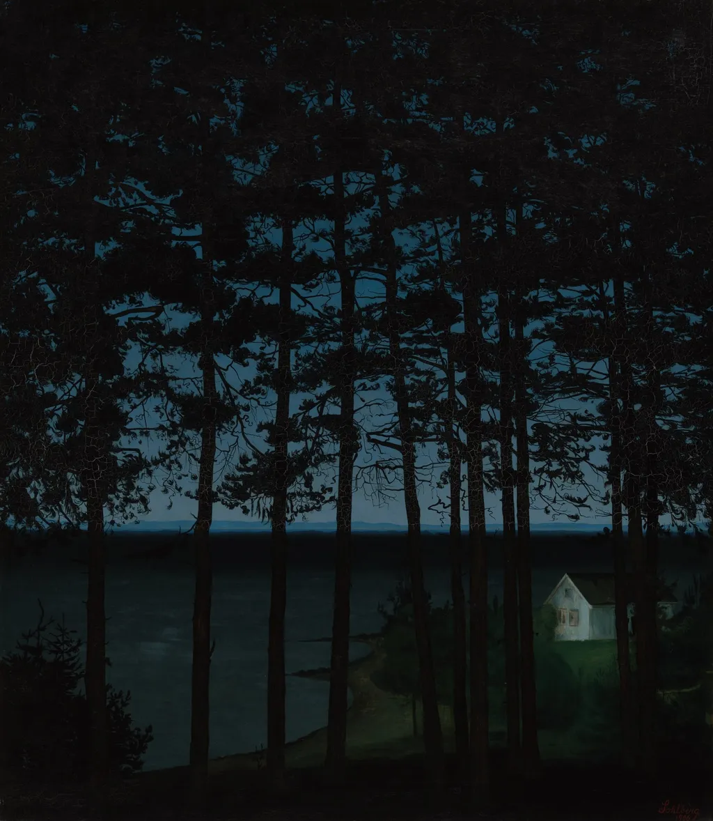 Fisherman's Cottage, by Harald Oscar Sohlberg, oil, 1906
