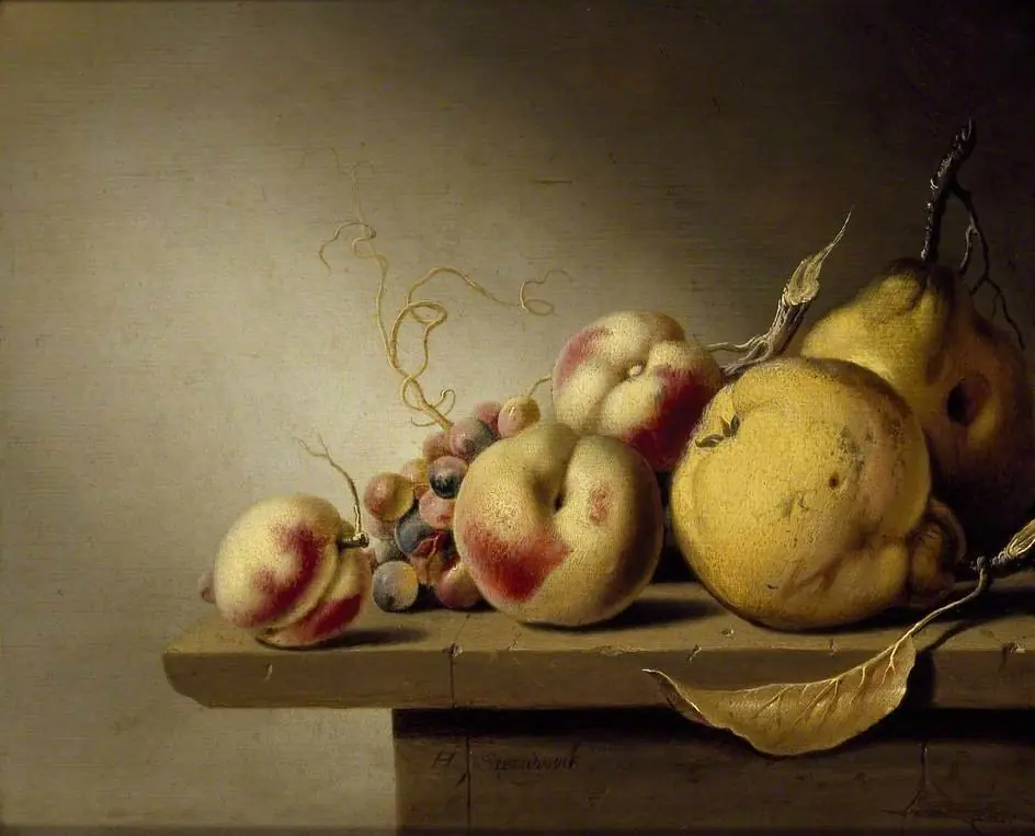 Still Life of Fruit on a Ledge, by Harmen Steenwijck