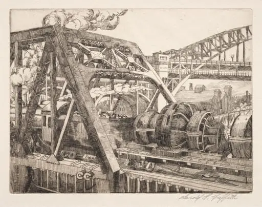 Industrial Cleveland: Baltimore and Ohio Railroad Lift Bridge, by Harold G. Griffith