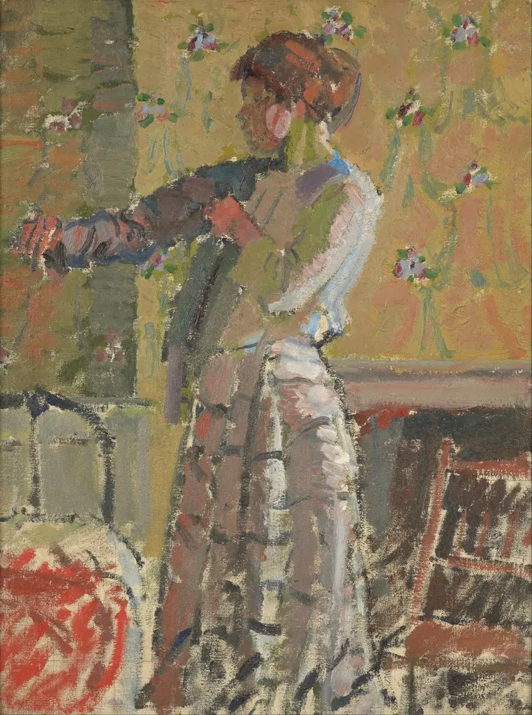 Girl dressing, by Harold Gilman
