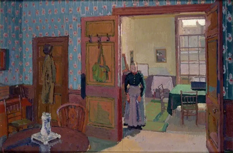Interior with Mrs Mounter, by Harold Gilman