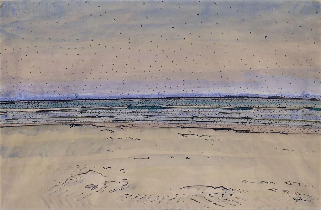Seascape, by Harold Gilman, watercolor, 1917