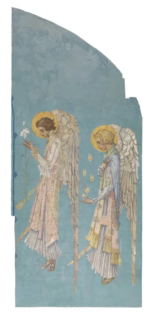 Two Winged Angels in Profile, by Harry Clarke