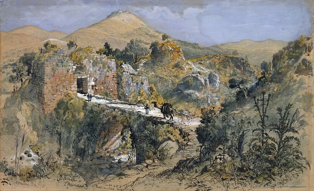 Caesarea Philippi (Banias), by Harry Fenn, watercolor, 1878