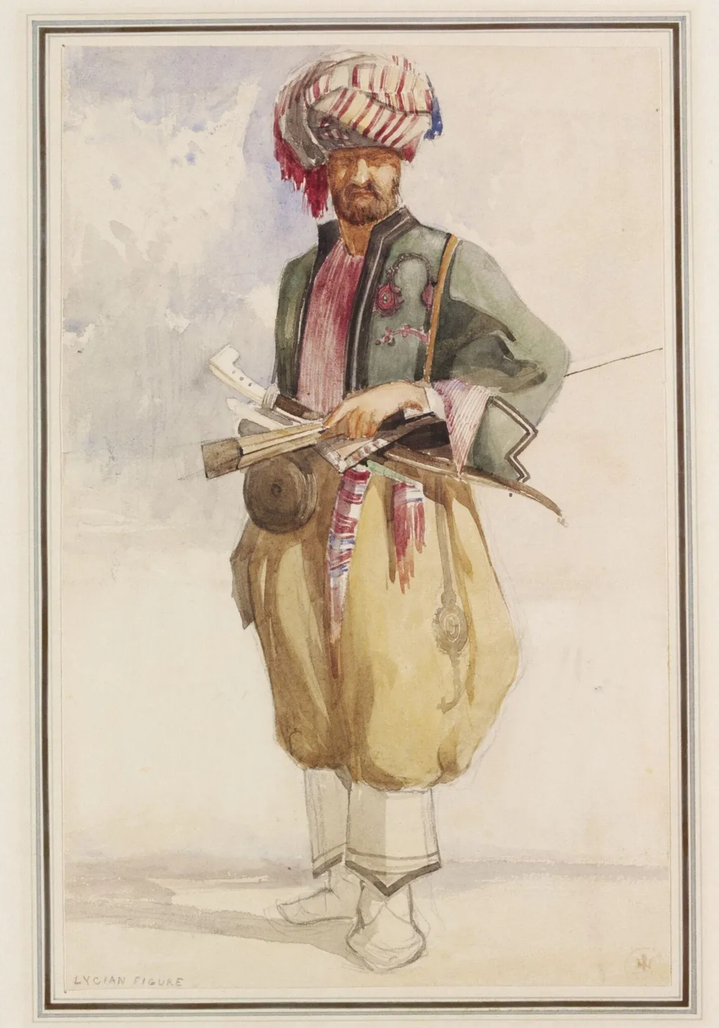 Lycian Figure, by Harry John Johnson, watercolor, 1844