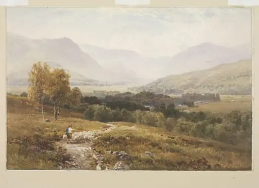 Landscape with distant mountains, by Harry Sutton Palmer
