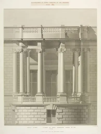 Elevation of the west side of Grosvenor House, by Harvey Allport