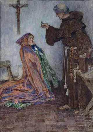 Juliet and the Friar, by Hatherell, 1875