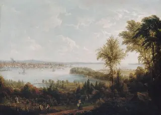 View of the Bay and City of New York from Weehawken, by Havell, Jr., Robert