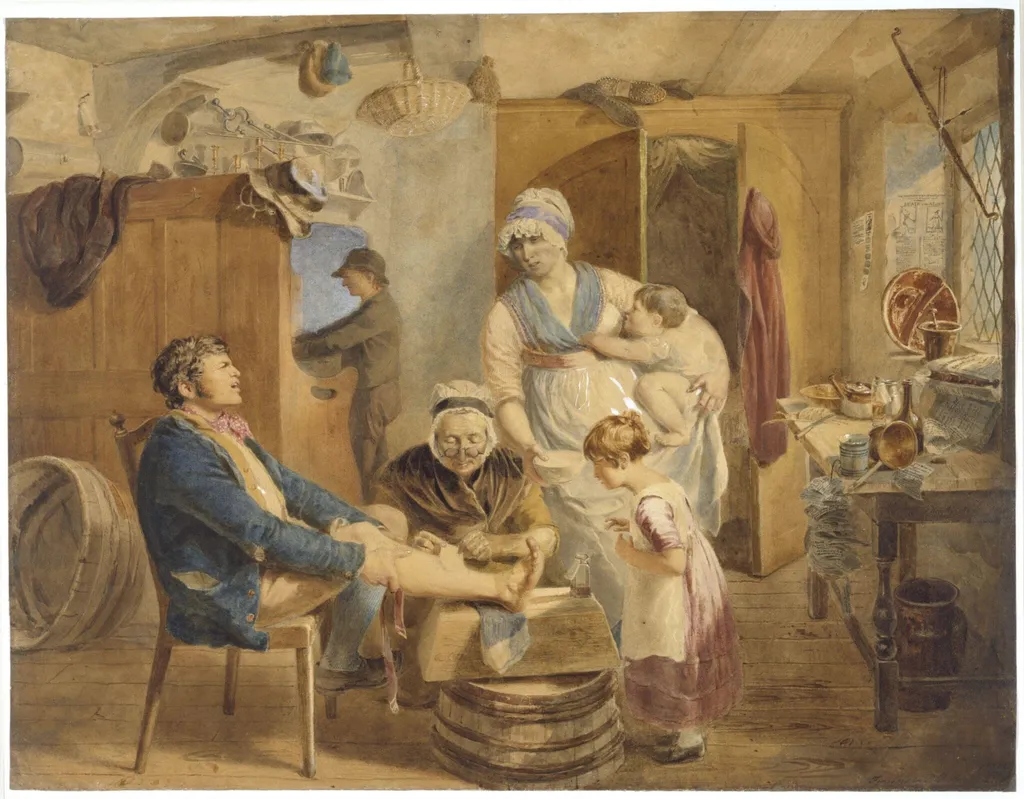 The Wounded Leg, by Heaphy, watercolor, 1809