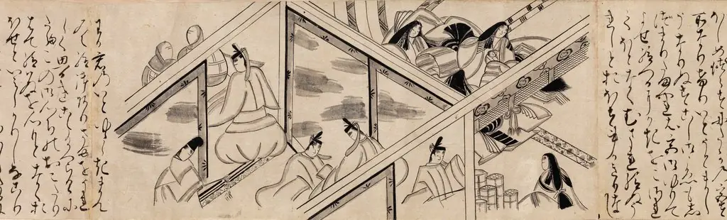 "Heartvine" ("Aoi") chapter from The Tale of Genji (Genji monogatari), 1536