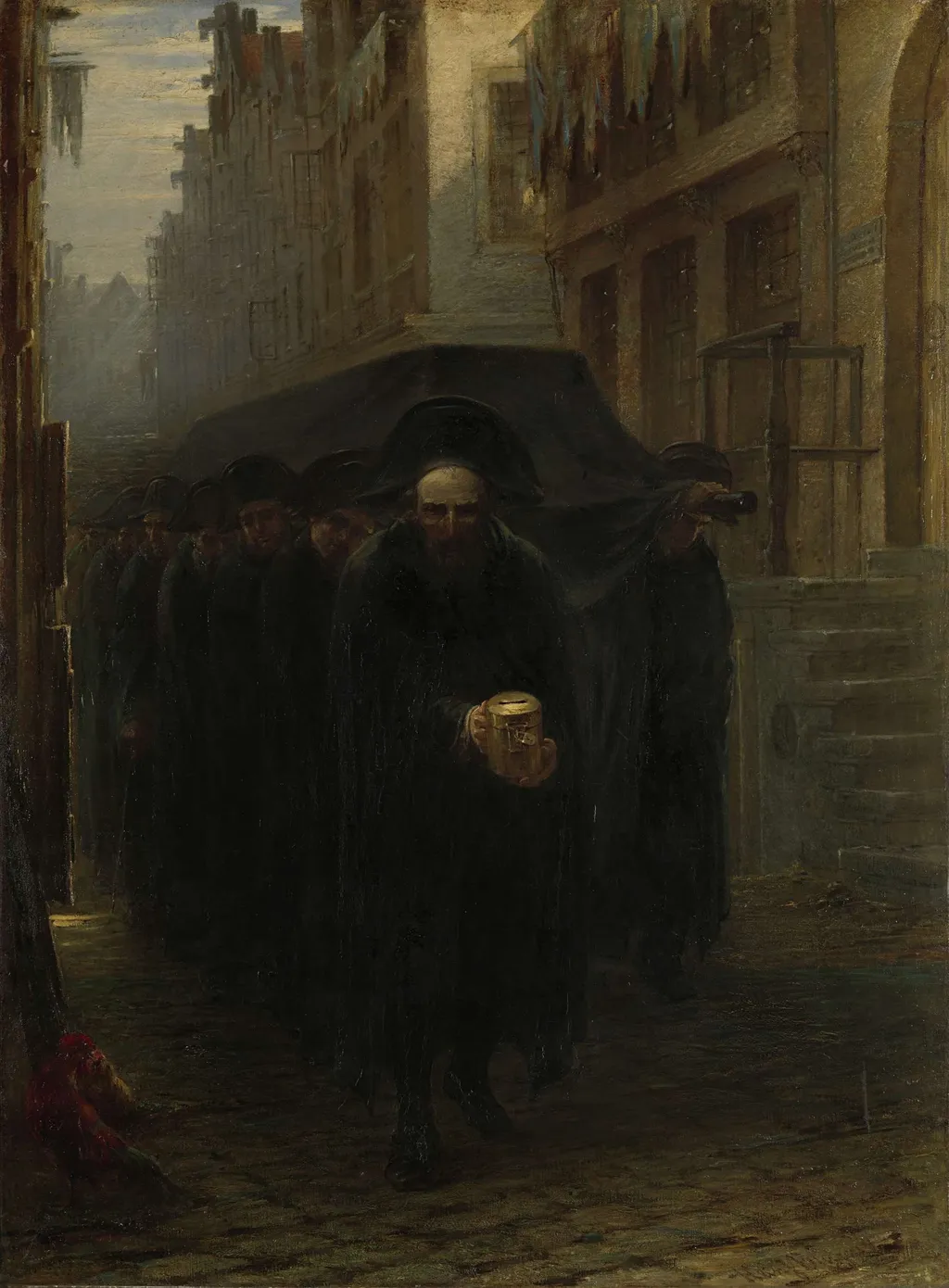 A Jewish Funeral, by Hein Burgers, oil, 1890