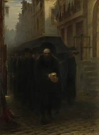 A Jewish Funeral, by Hein Burgers, 1890