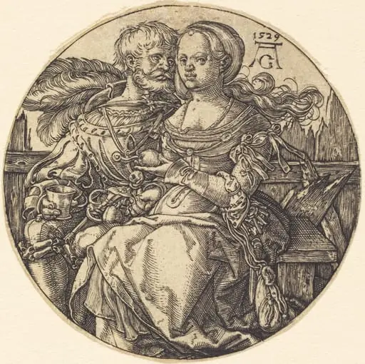 A Couple of Lovers Seated, by Heinrich Aldegrever