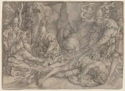 A Man Overpowered By Thieves, by Heinrich Aldegrever