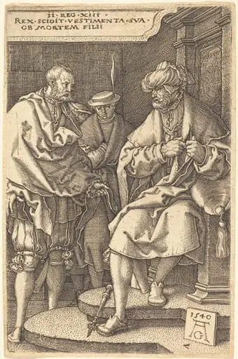David Casting Off His Robes at the News of the Death of His Son, by Heinrich Aldegrever