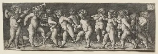 Fifteen Nude Children Dancing, by Heinrich Aldegrever