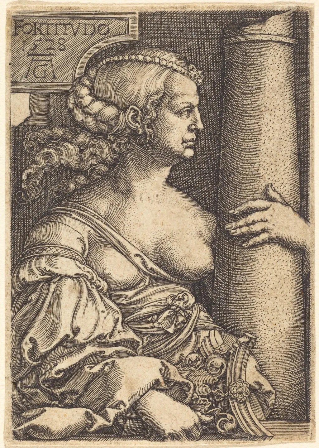 Fortitude, by Heinrich Aldegrever, ink, 1528