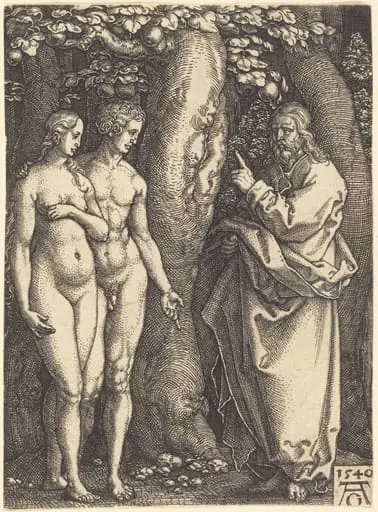 God Forbids to Eat from the Tree, by Heinrich Aldegrever