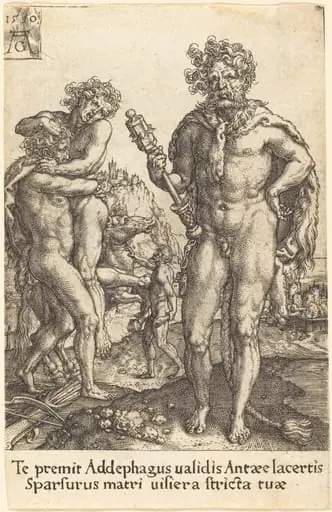 Hercules and Anthaeus, by Heinrich Aldegrever
