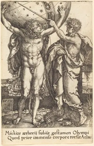 Hercules and Atlas, by Heinrich Aldegrever