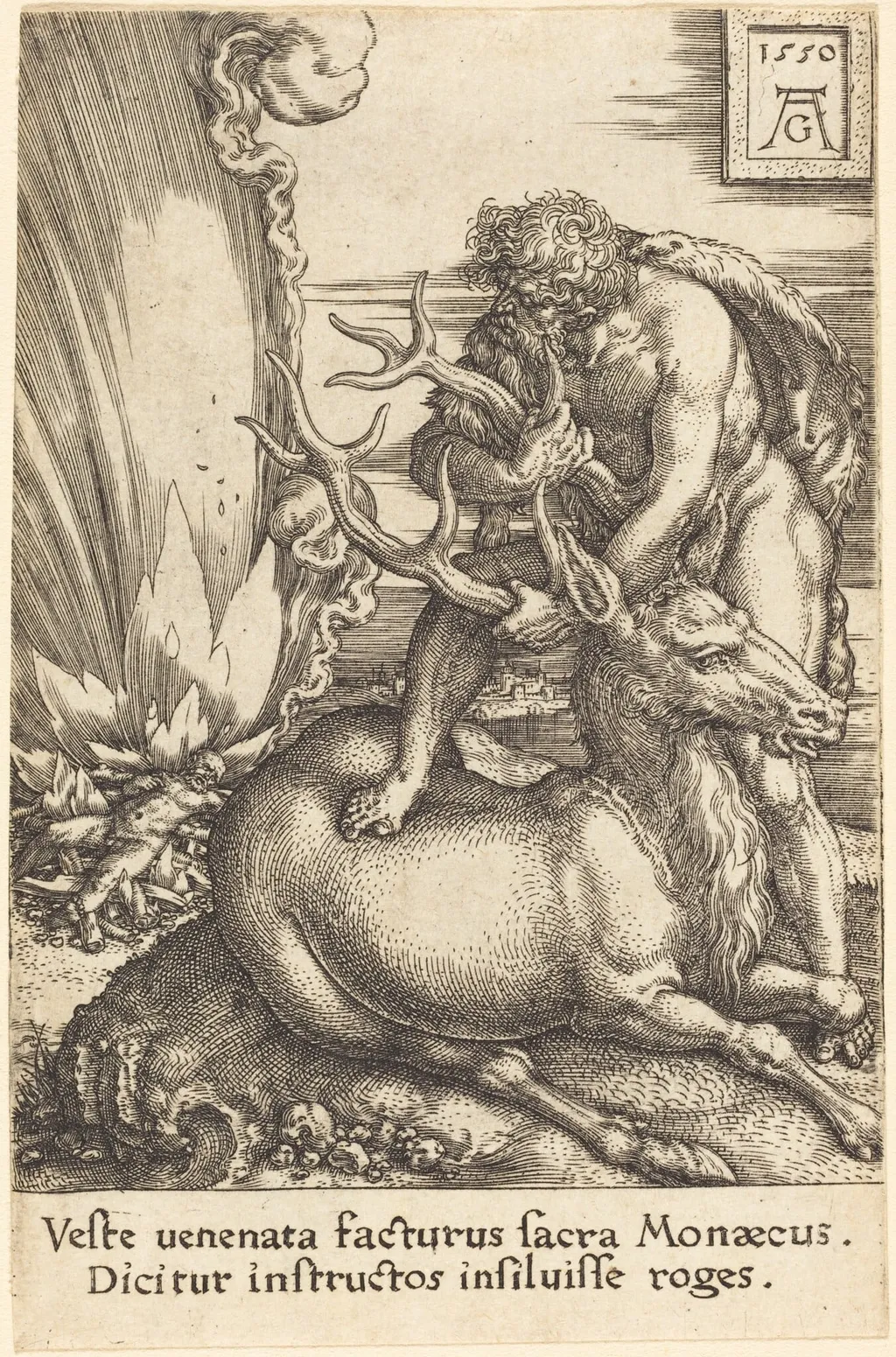 Hercules and the Hind, by Heinrich Aldegrever, 1550