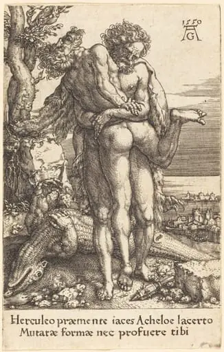 Hercules Fighting the Rivergod Achelus, by Heinrich Aldegrever