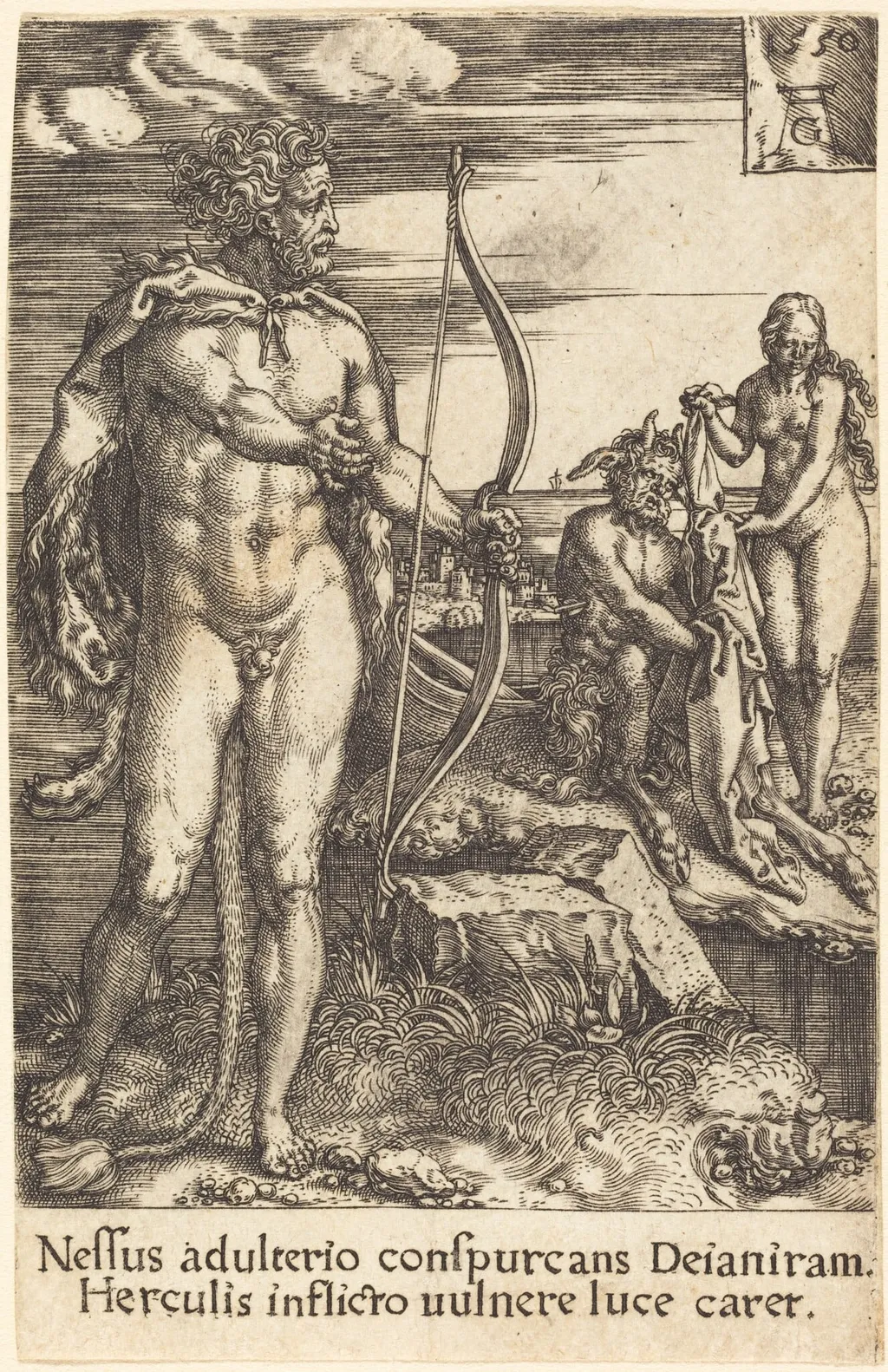 Hercules Killing Nessus, by Heinrich Aldegrever, 1550