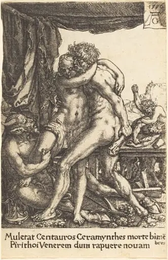 Hercules Preventing the Centaurs from the Rape of Hippodamia, by Heinrich Aldegrever
