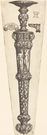 Large Dagger Sheath with Nude Couple, by Heinrich Aldegrever
