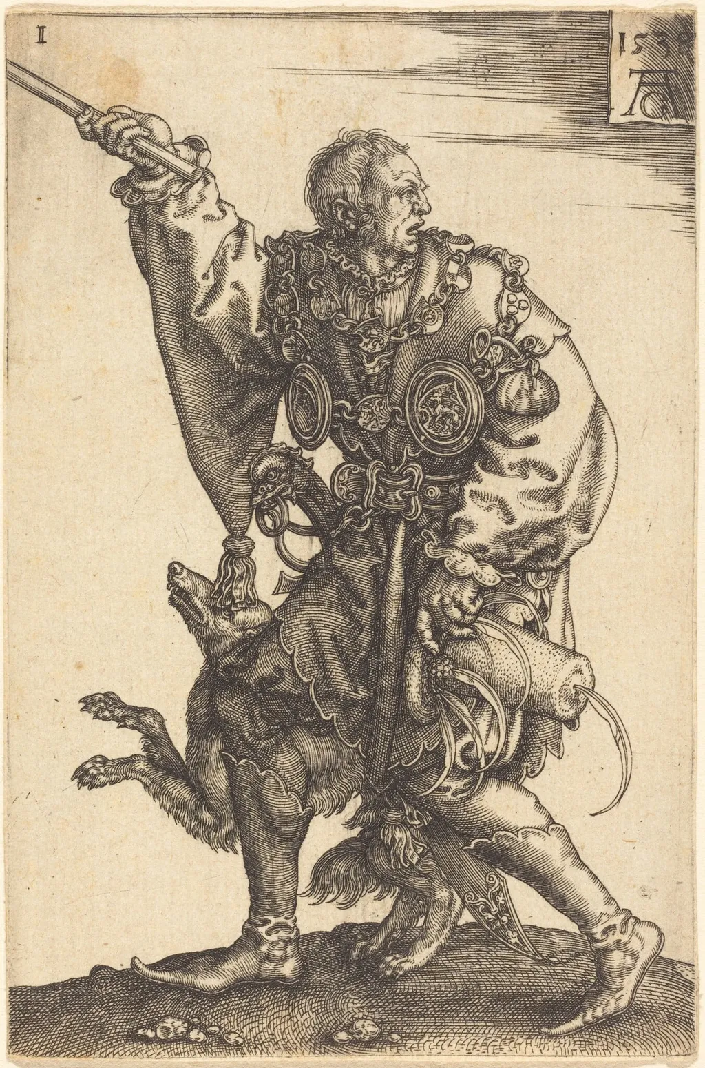 Large Wedding Dancers, by Heinrich Aldegrever, ink, 1538