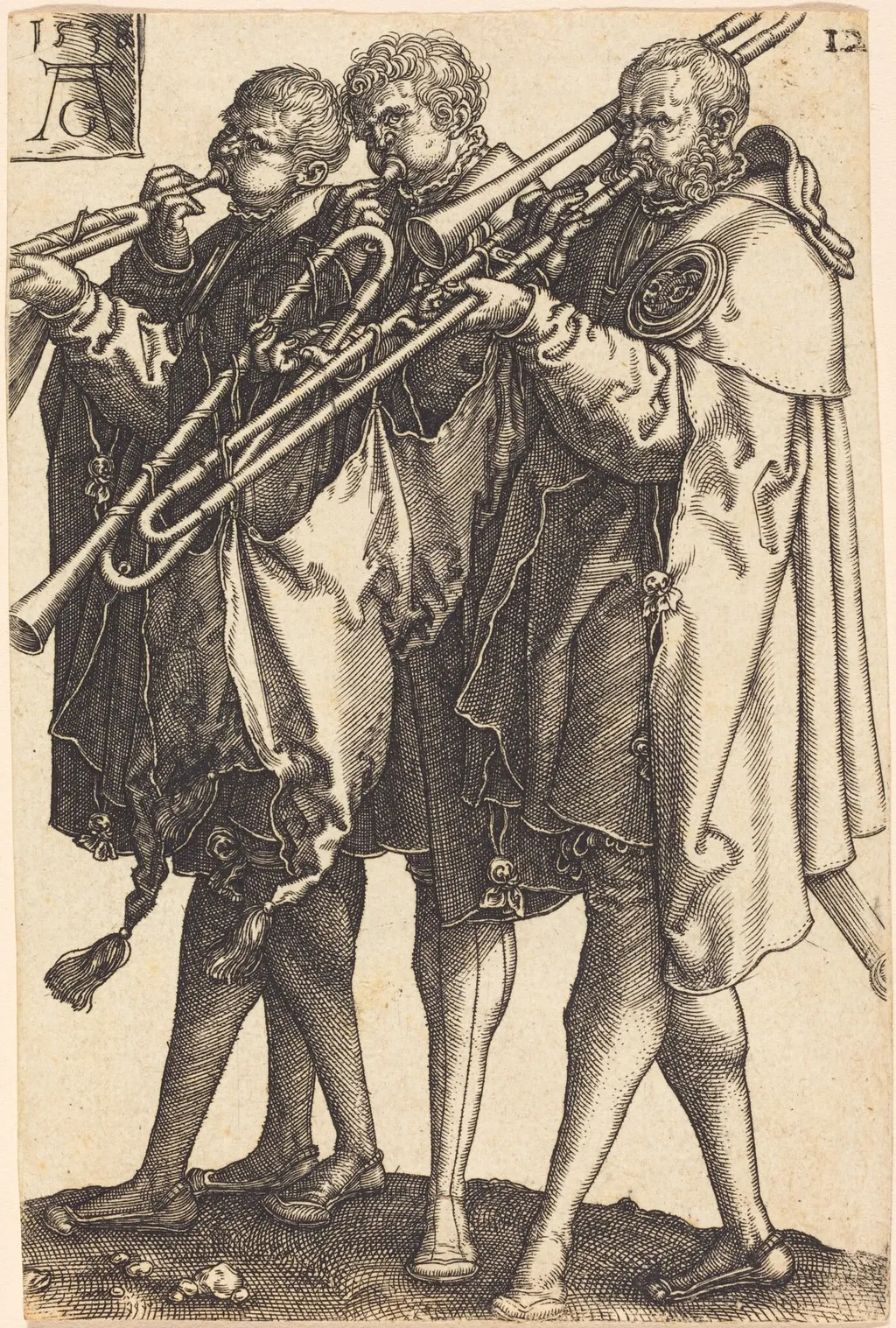 Large Wedding Dancers, by Heinrich Aldegrever, ink, 1538