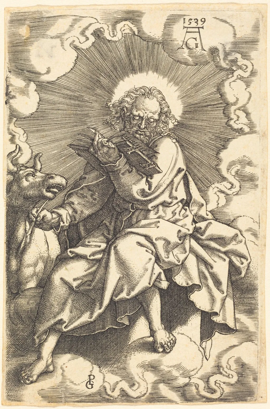 Luke, by Heinrich Aldegrever, ink, 1539