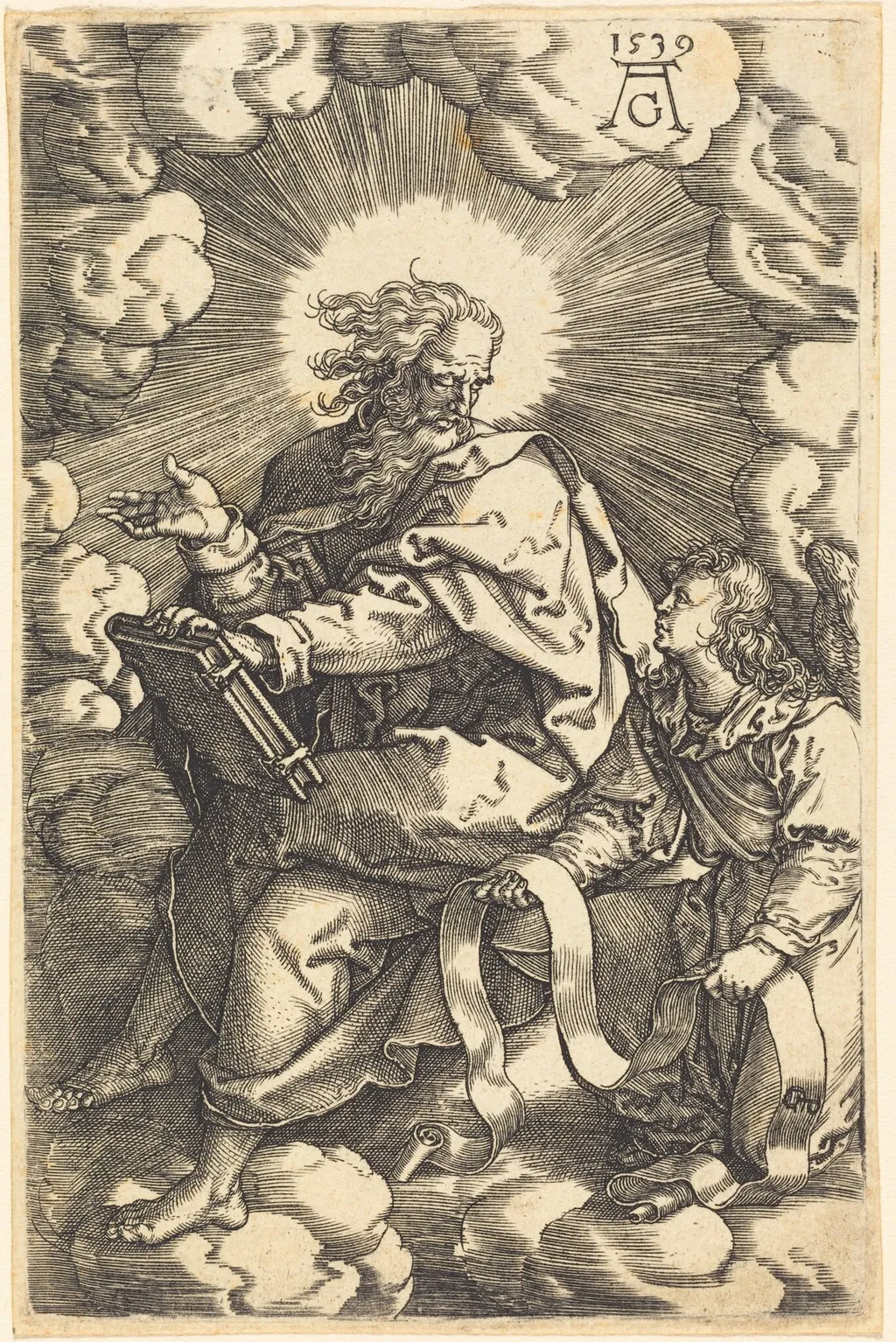Matthew, by Heinrich Aldegrever, ink, 1539