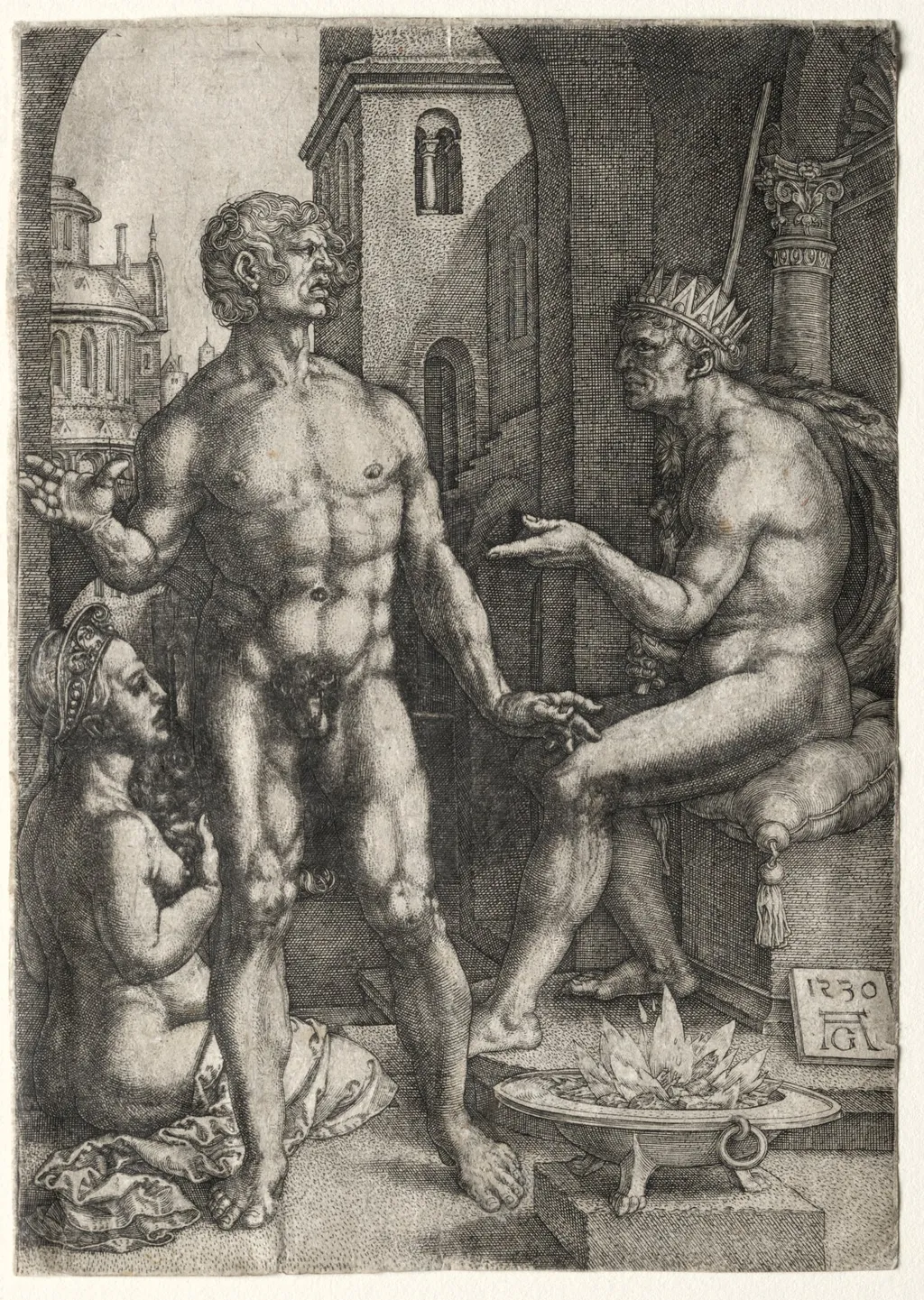 Mucius Saevola, by Heinrich Aldegrever, 1530