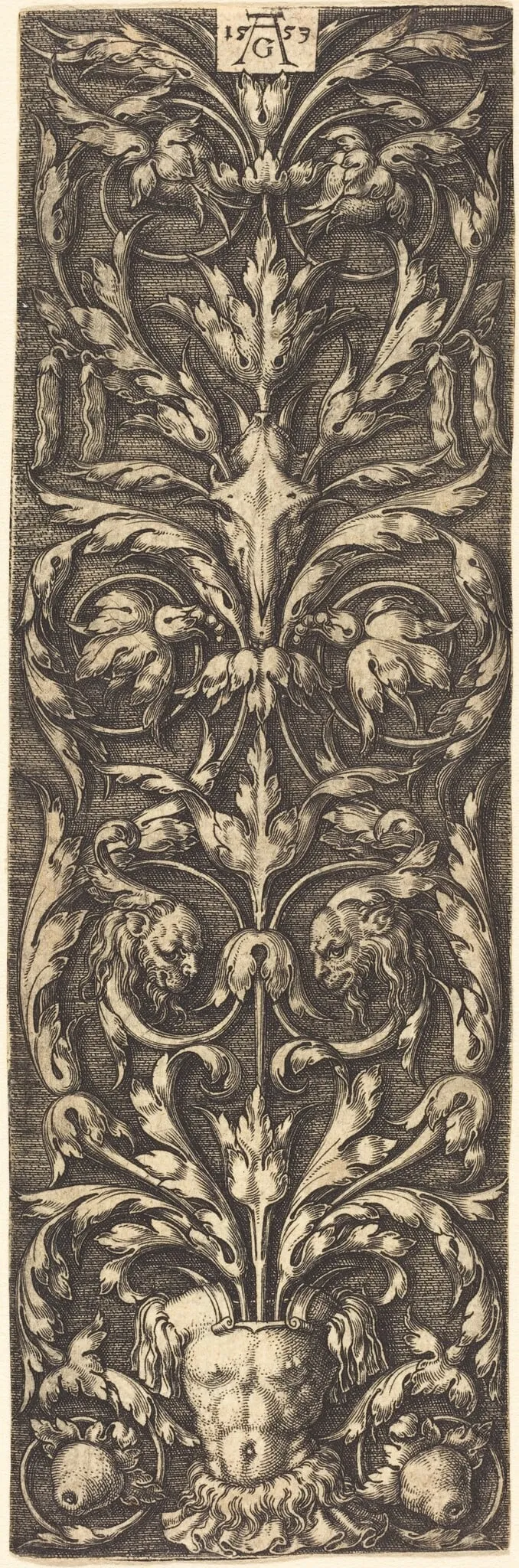 Ornament, by Heinrich Aldegrever, ink, 1553