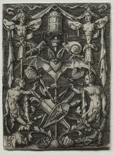 Ornament Design with a Bat in the Center, by Heinrich Aldegrever