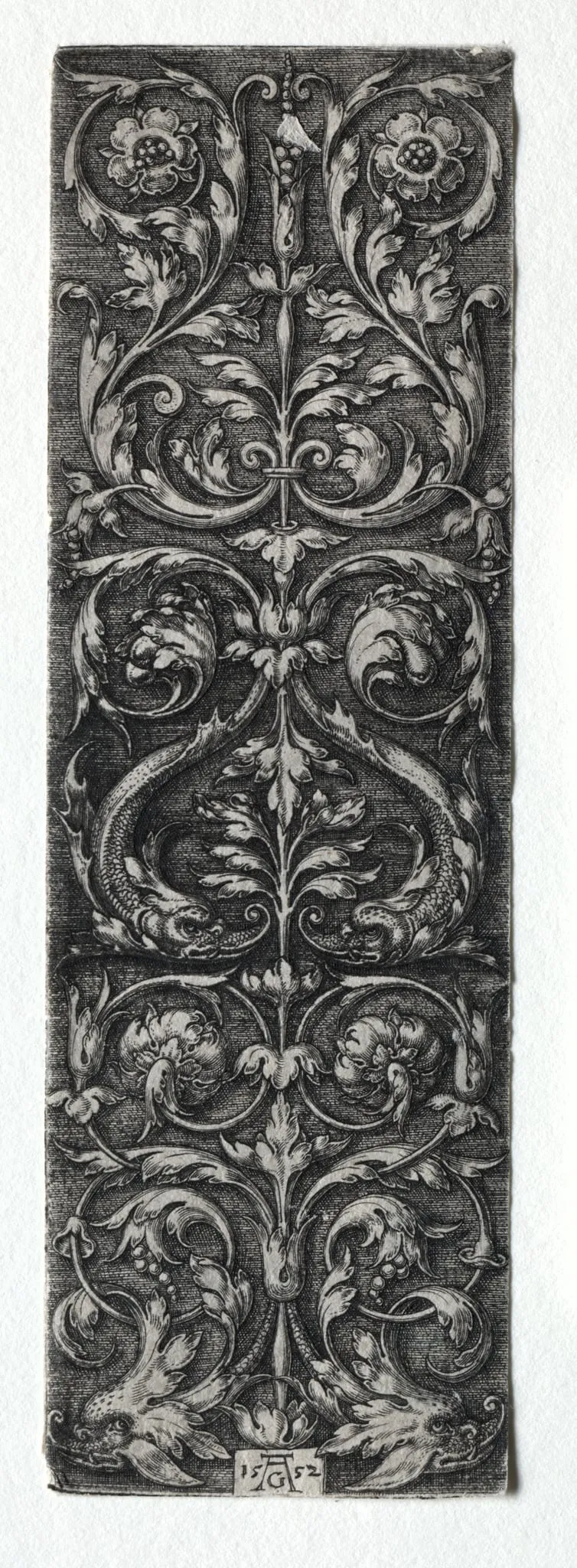 Ornament Design with Fishes, by Heinrich Aldegrever, 1552