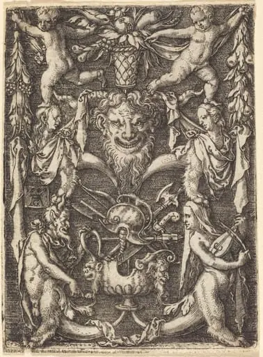 Ornament with Mask, by Heinrich Aldegrever