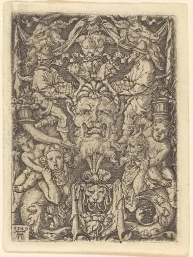 Ornament with Mask, by Heinrich Aldegrever