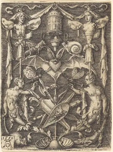 Ornament with Trophy of Arms, by Heinrich Aldegrever