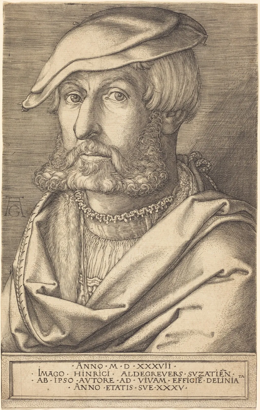 Self-Portrait, by Heinrich Aldegrever, 1537