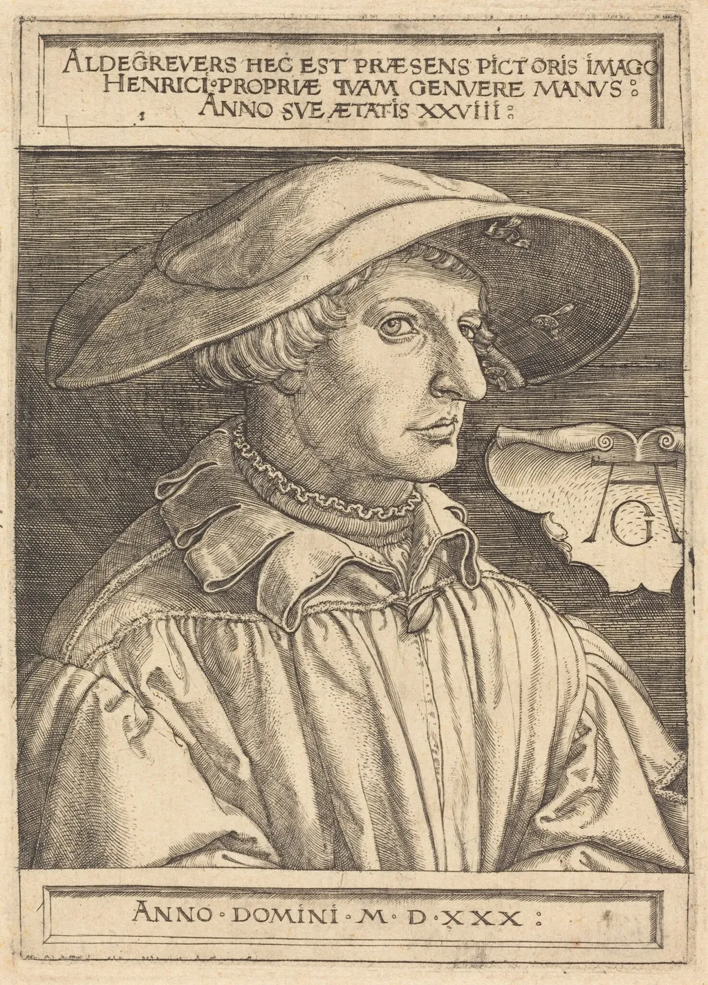 Self-Portrait, by Heinrich Aldegrever, 1530