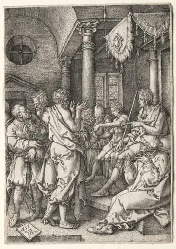 The Story of Susanna: Daniel Cross-Examining the Elders, by Heinrich Aldegrever