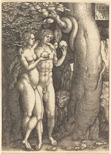The Temptation by the Snake, by Heinrich Aldegrever