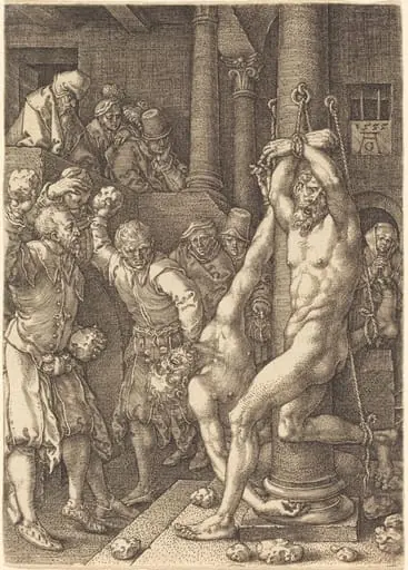The Two Elders Stoned by the People, by Heinrich Aldegrever
