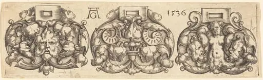 Three Buckles of Girdles Side by Side, by Heinrich Aldegrever